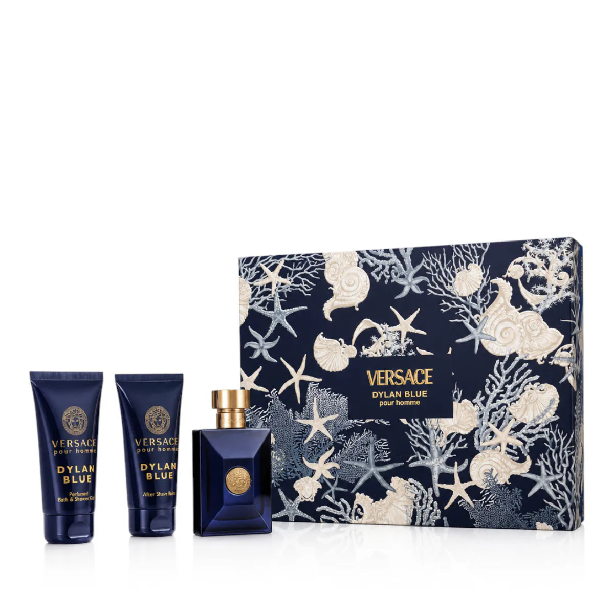 Versace Pour Homme Dylan Blue zestaw dla mężczyzn Woda toaletowa 50 ml + Balsam po goleniu 50 ml + Ż opcja Cover with Starfish