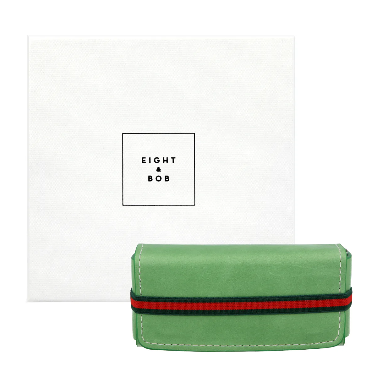 Eight & Bob skórzane etui na perfumy kolor Grass Green