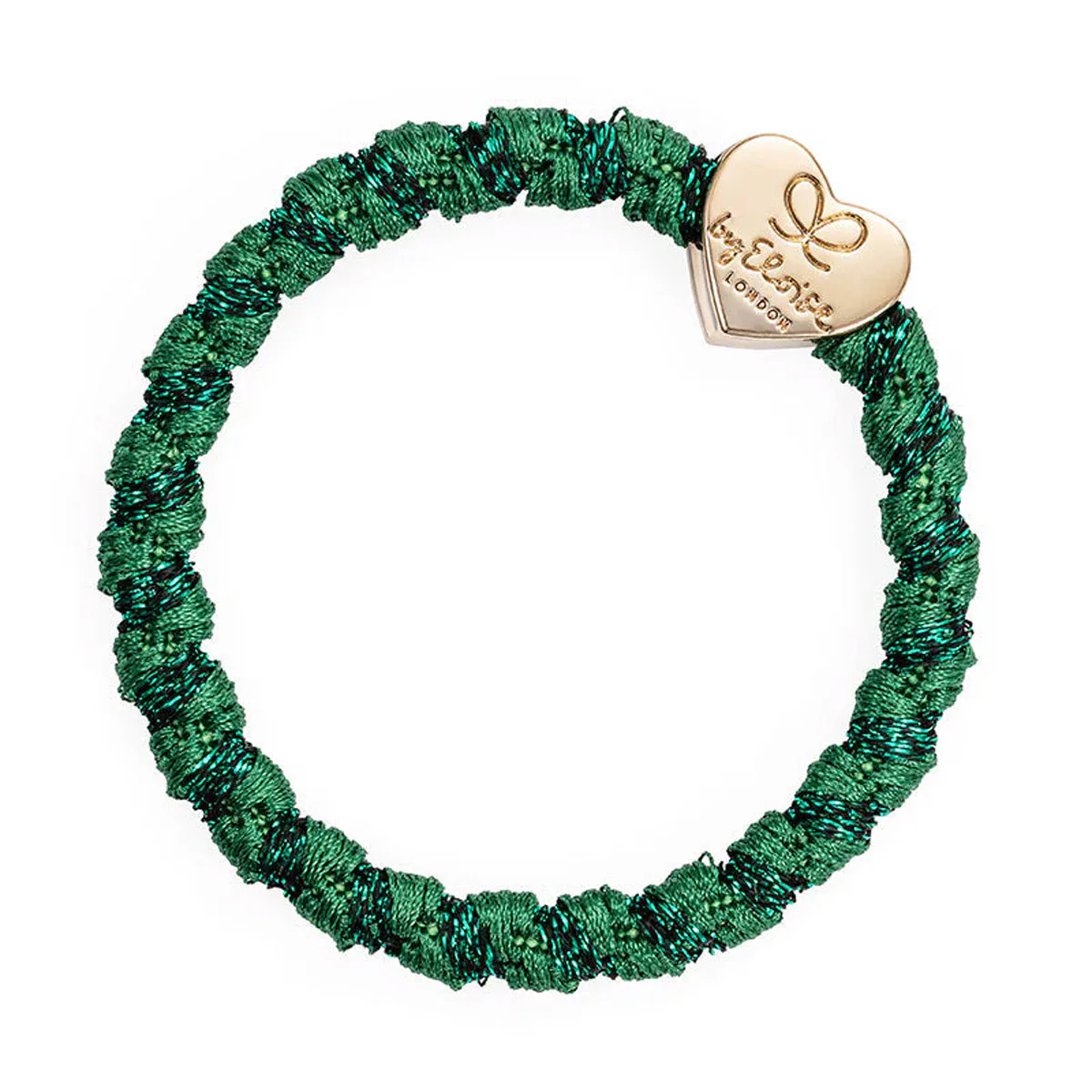 By Eloise London Woven Gold Heart Gumka do włosów kolor Chive