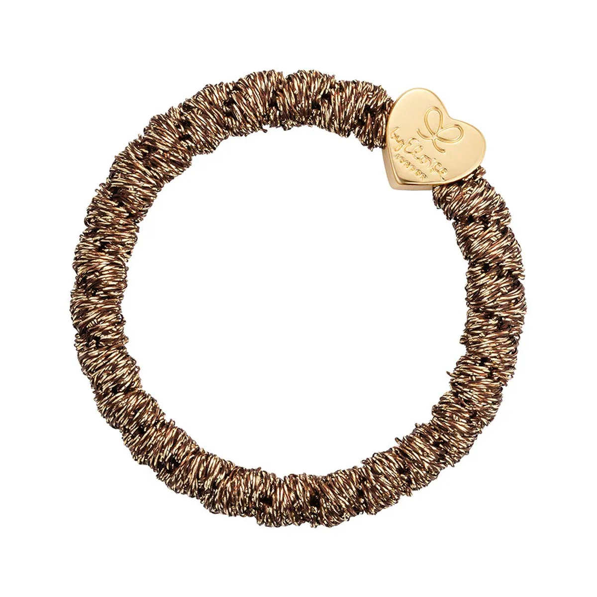 By Eloise London Woven Gold Heart Gumka do włosów kolor Bronze