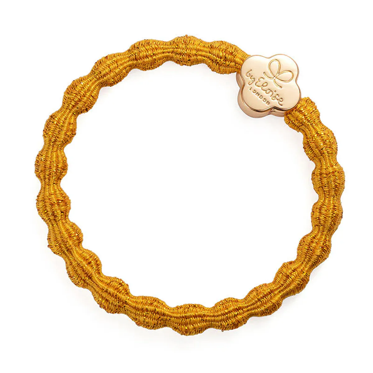 By Eloise London Metallic Gold Quatrefoil Gumka do włosów kolor Turmeric Yellow