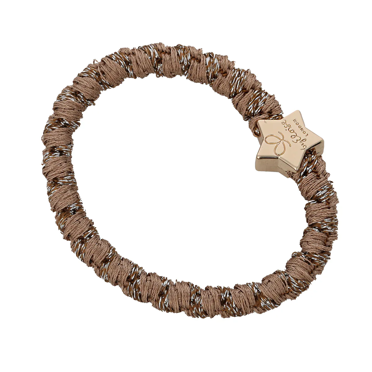 By Eloise London Woven Gold Star Gumka do włosów kolor Suede