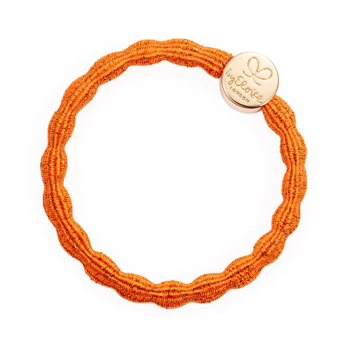 By Eloise London Metallic Gold Circle Gumka do włosów kolor Orange Peel