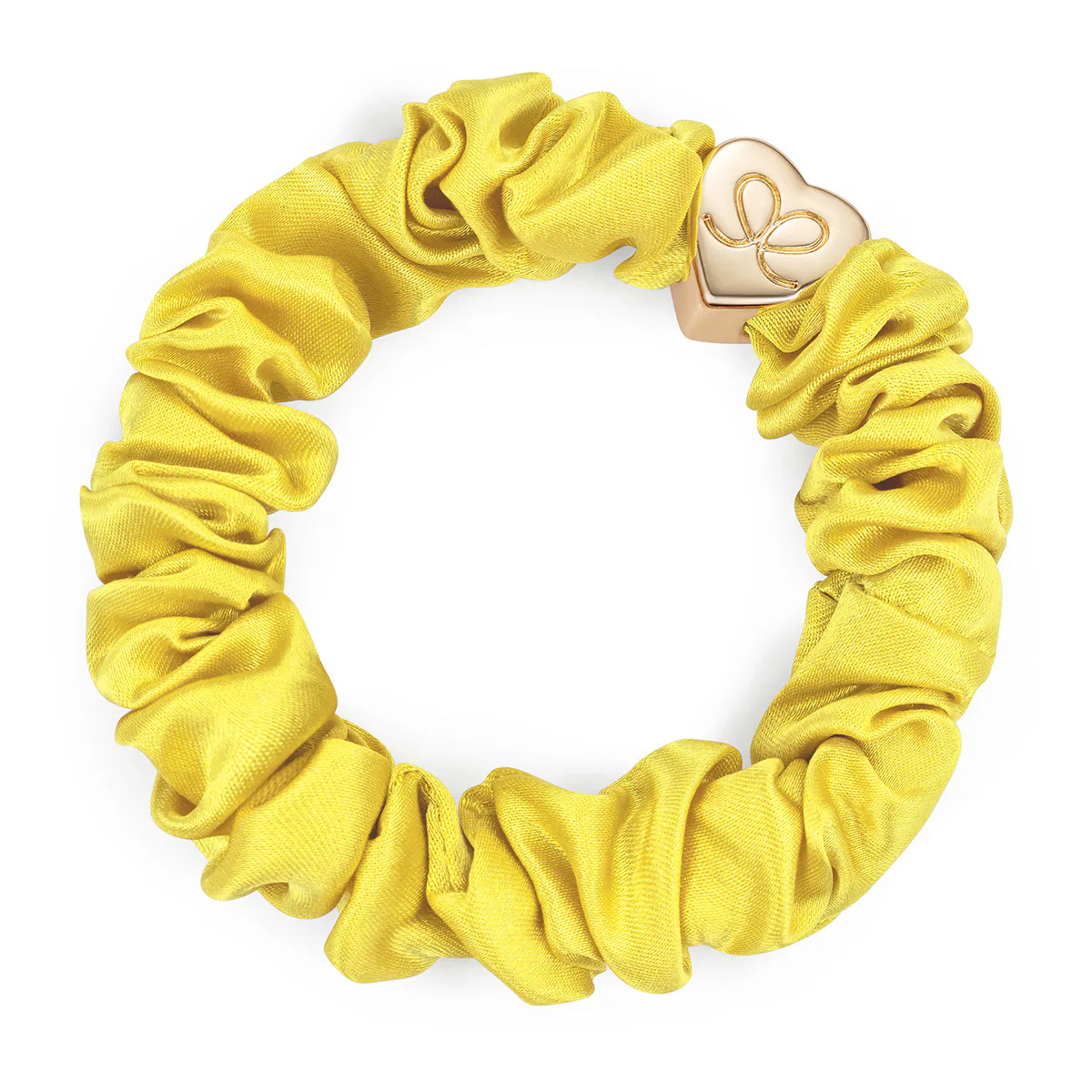 By Eloise London Silk Scrunchie Gold Heart Gumka do włosów kolor Mellow Yellow