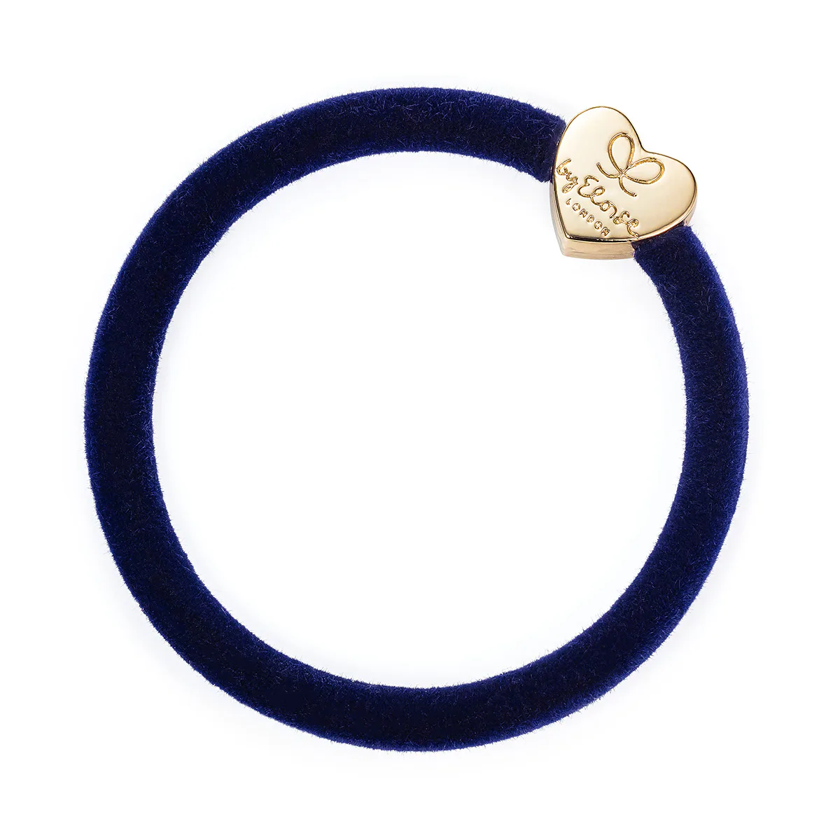 By Eloise London Velvet Gold Heart Gumka do włosów kolor Navy Blue