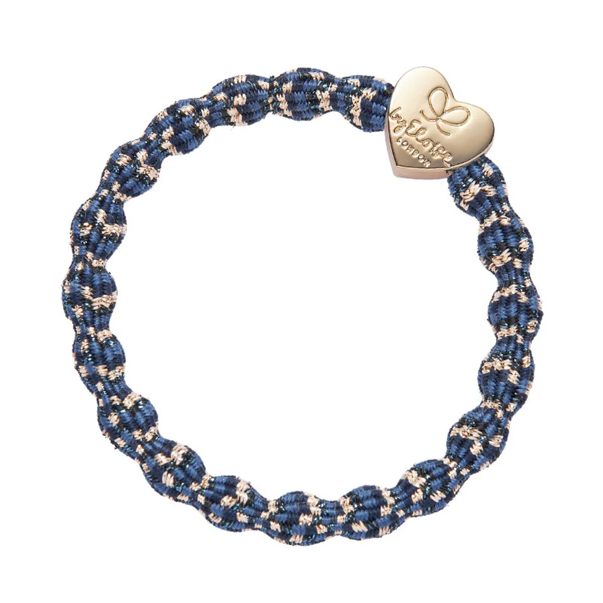 By Eloise London Metallic Gold Heart Gumka do włosów kolor Blueberry