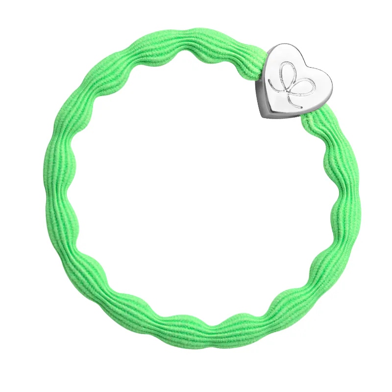 By Eloise London Silver Heart Gumka do włosów kolor Neon Lime Green