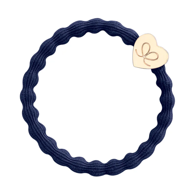 By Eloise London Gold Heart Gumka do włosów kolor Navy Blue