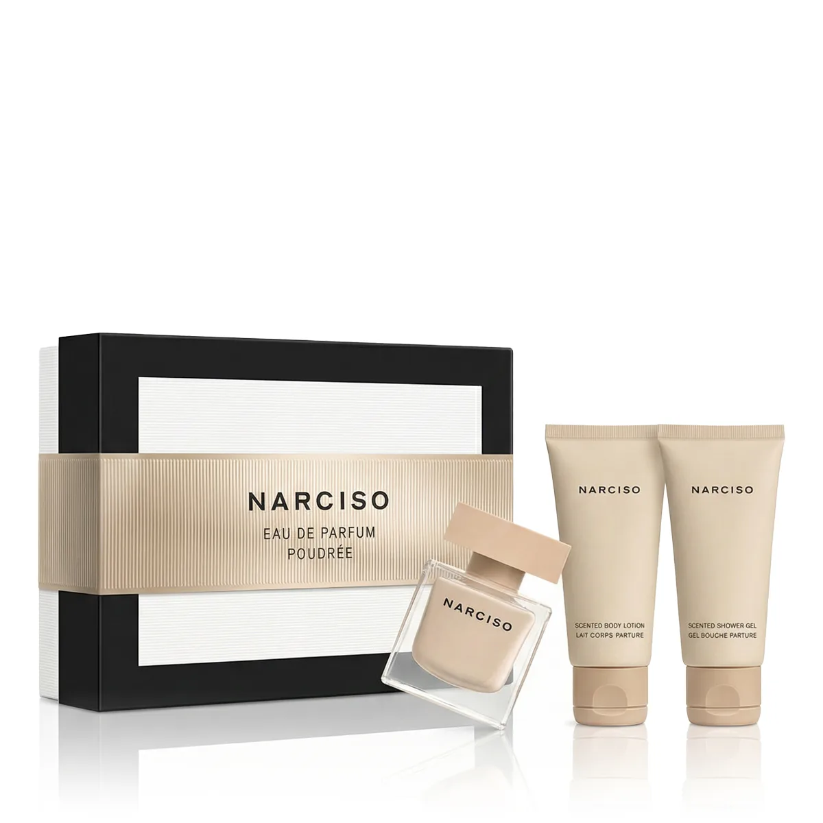 Narciso Rodriguez Narciso Poudrée zestaw Woda perfumowana 50 ml + Żel pod prysznic 50 ml opcja Golden Line Cover