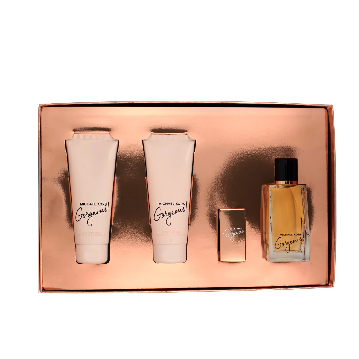 Michael Kors Gorgeous! Zestaw woda perfumowana 100 ml + woda perfumowana 5 ml + mleczko do ciała 100