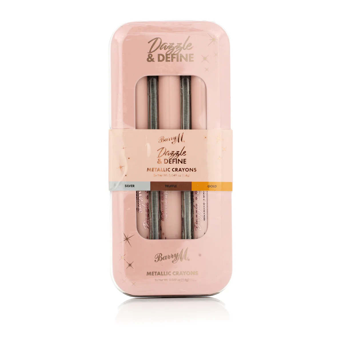 Barry M Dazzle & Define Metallic Crayons (Orchid Flower, White, Galactic Teal) 3 ks odcień Silver, Truffle, Gold