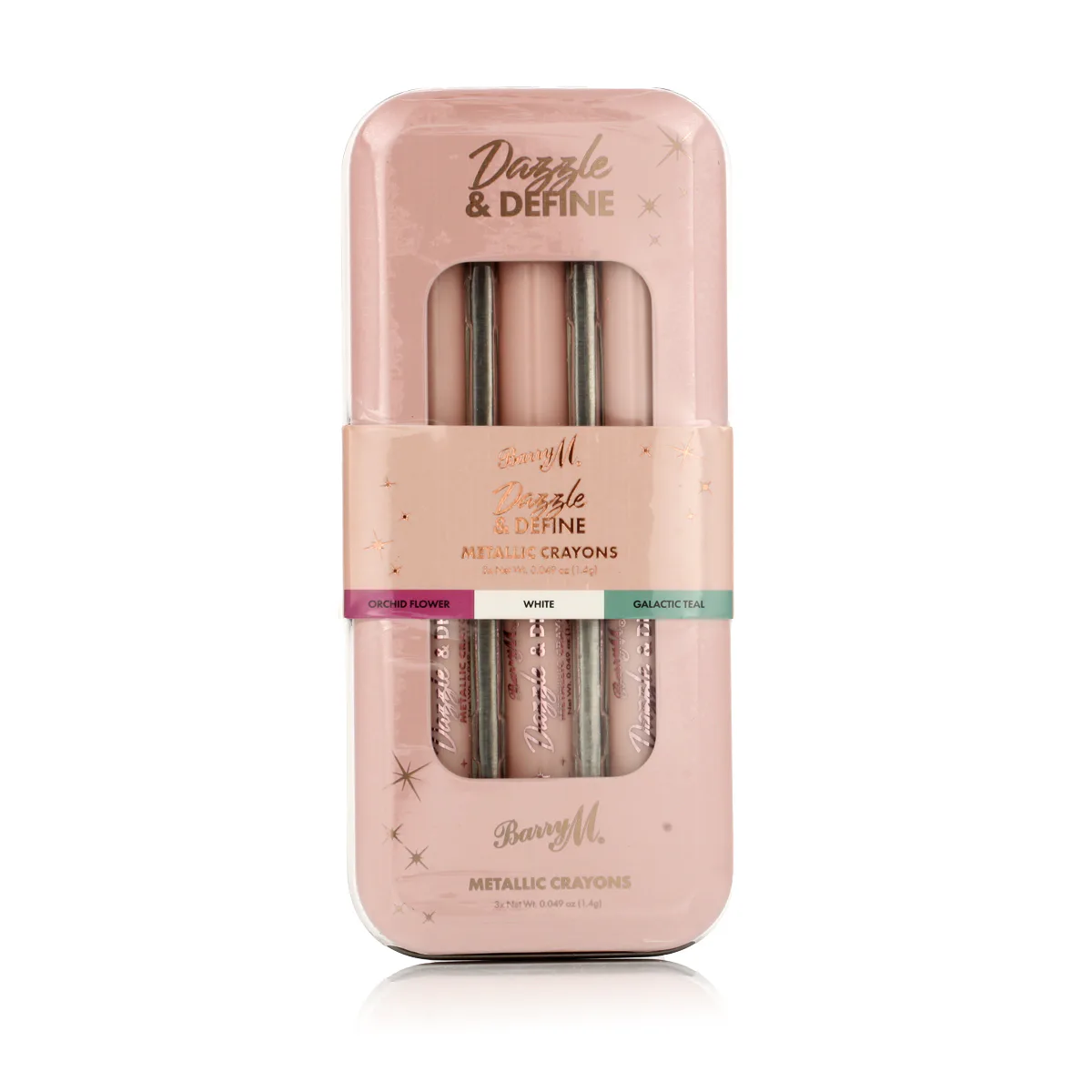 Barry M Dazzle & Define Metallic Crayons (Orchid Flower, White, Galactic Teal) 3 ks odcień Orchid Flower, White, Galactic Teal