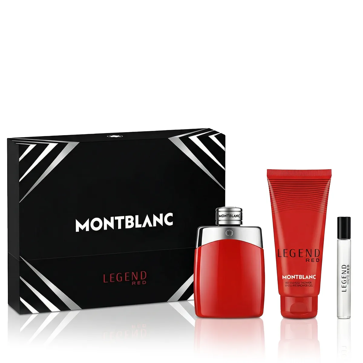 Montblanc Legend Red SET1 Zestaw woda perfumowana 100 ml + woda perfumowana 7,5 ml + żel pod pryszni opcja Corner Lines Cover
