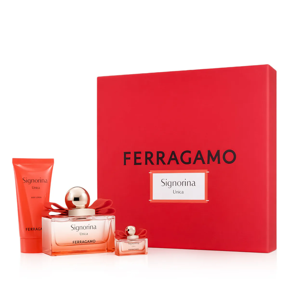 Ferragamo Signorina Unica Zestaw woda perfumowana 100 ml + mleczko do ciała 50 ml + woda perfumowana