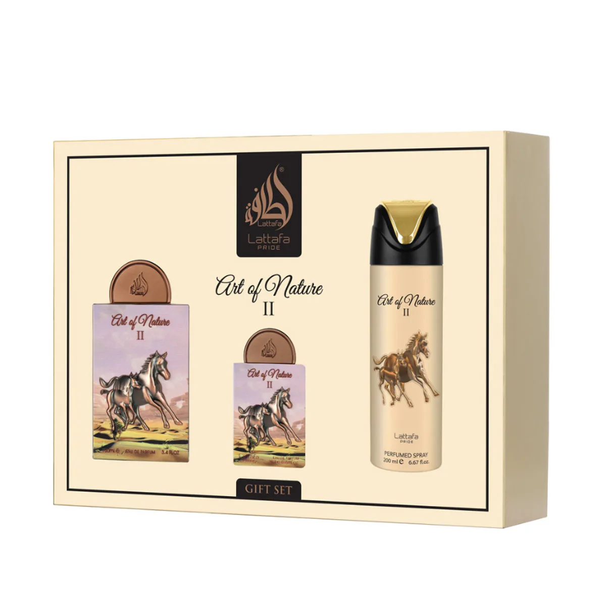 Lattafa Pride Art Of Nature II zestaw Woda perfumowana 100 ml + Woda perfumowana 20 ml + Spray do c