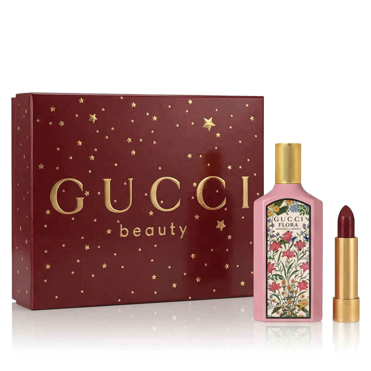 Gucci Flora Gorgeous Gardenia zestaw Woda perfumowana 50 ml + Pomadka 509 Rouge De Beauté