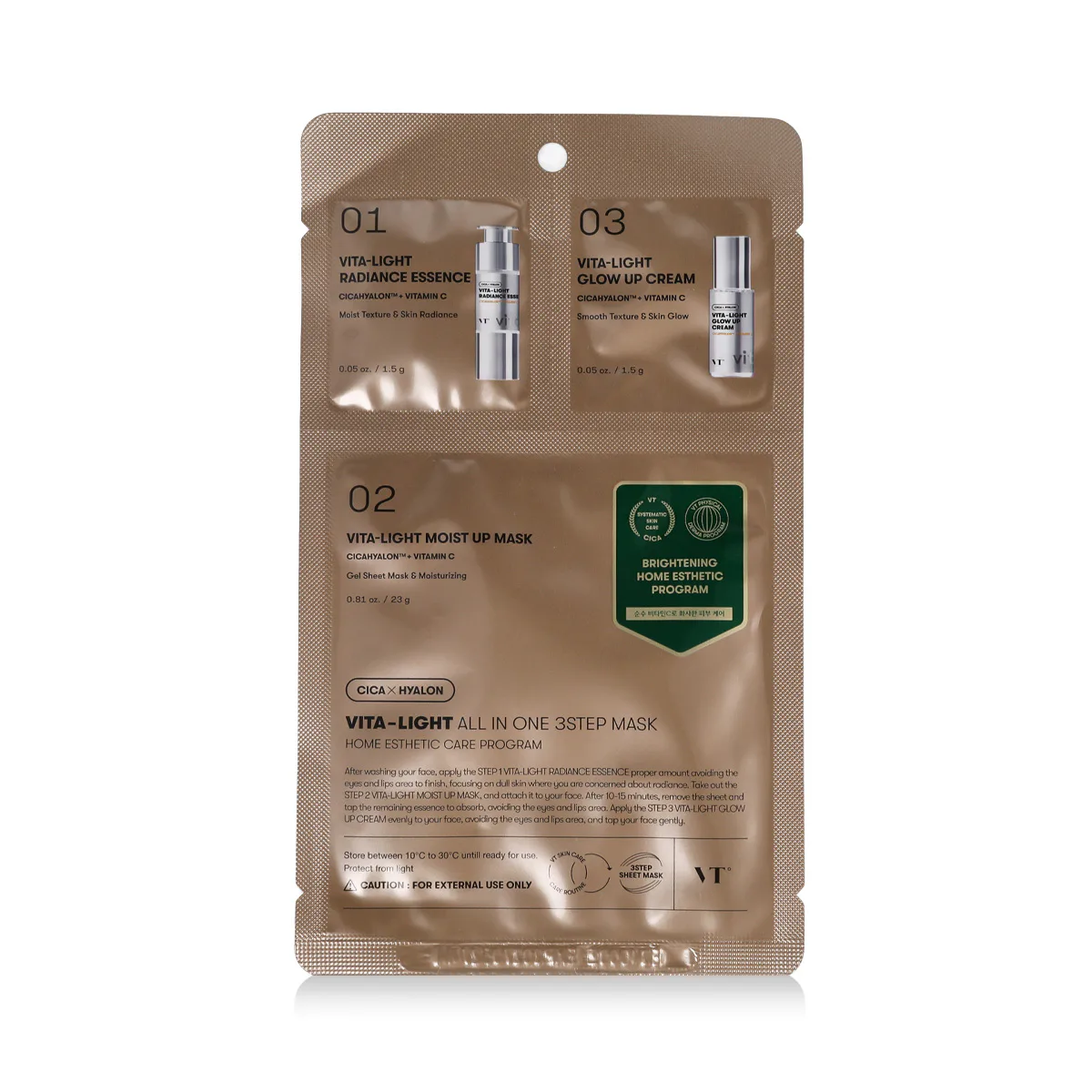 VT Cosmetics Vita-Light All In One 3Step Mask 1,5 g + 1,5 g + 25 g