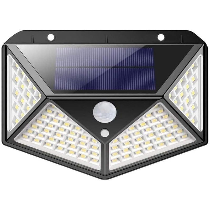100 diod LED, lampa solarna zewnętrzna – bezprzewodowa lampa ścienna, czujnik ruchu, 3 tryby detekcji, łatwa instalacja