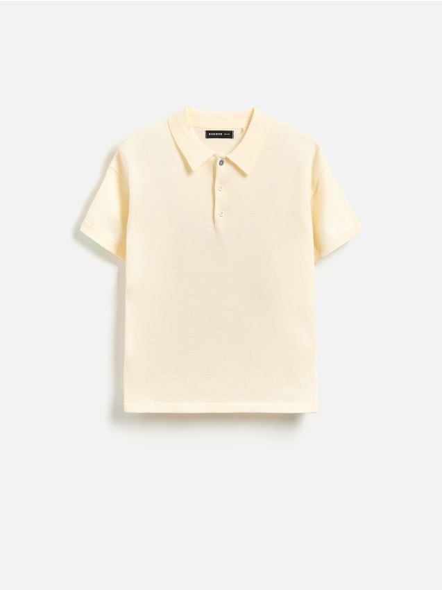 Reserved - Sweter polo - złamana biel