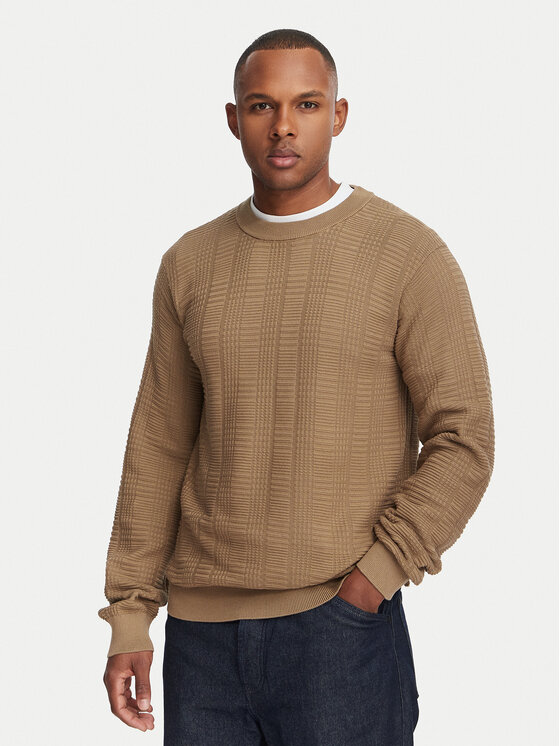 HUGO Sweter Simoh 50566762 Brązowy Regular Fit