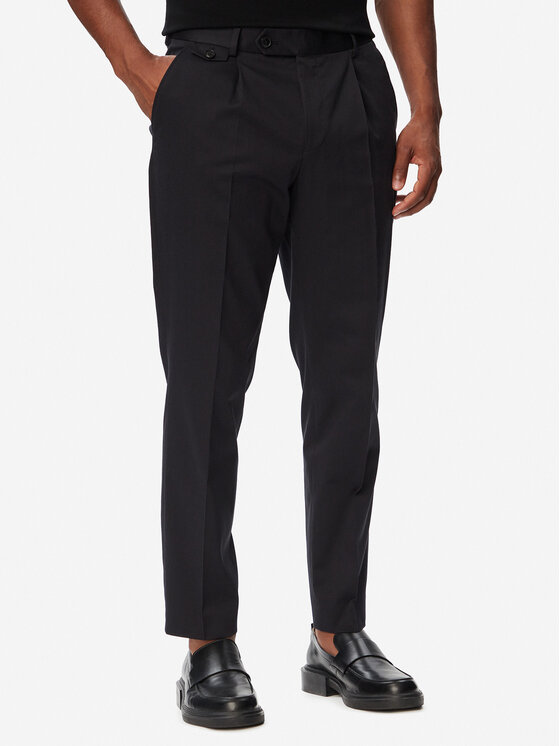 BOSS Spodnie materiałowe H-Perin 50567533 Granatowy Tapered Fit