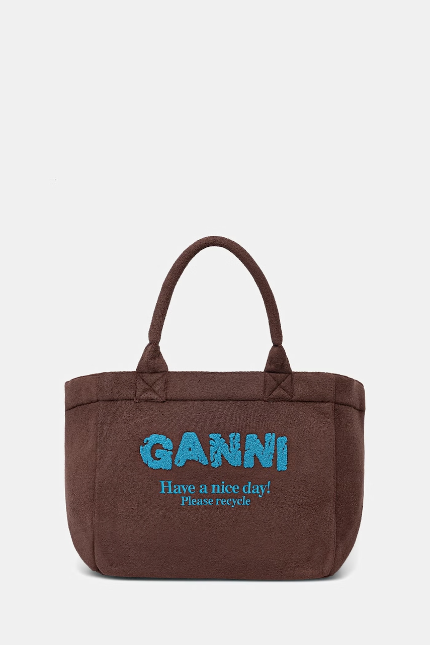 GANNI Beach Resort torebka shopper damska z bawełną