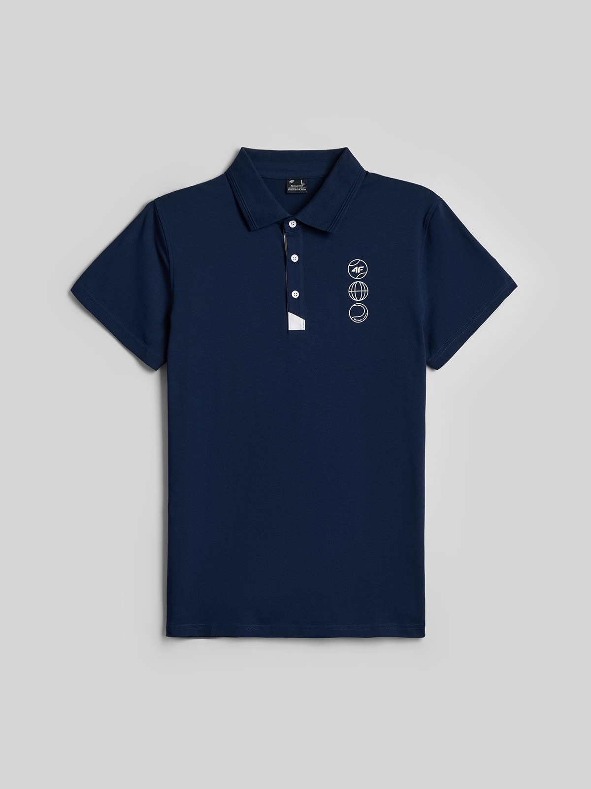 4F Koszulka polo regular męska - granatowa XXL