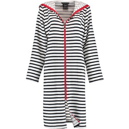 Cawo Szlafrok damski Comfort Zip Hooded Black-White
