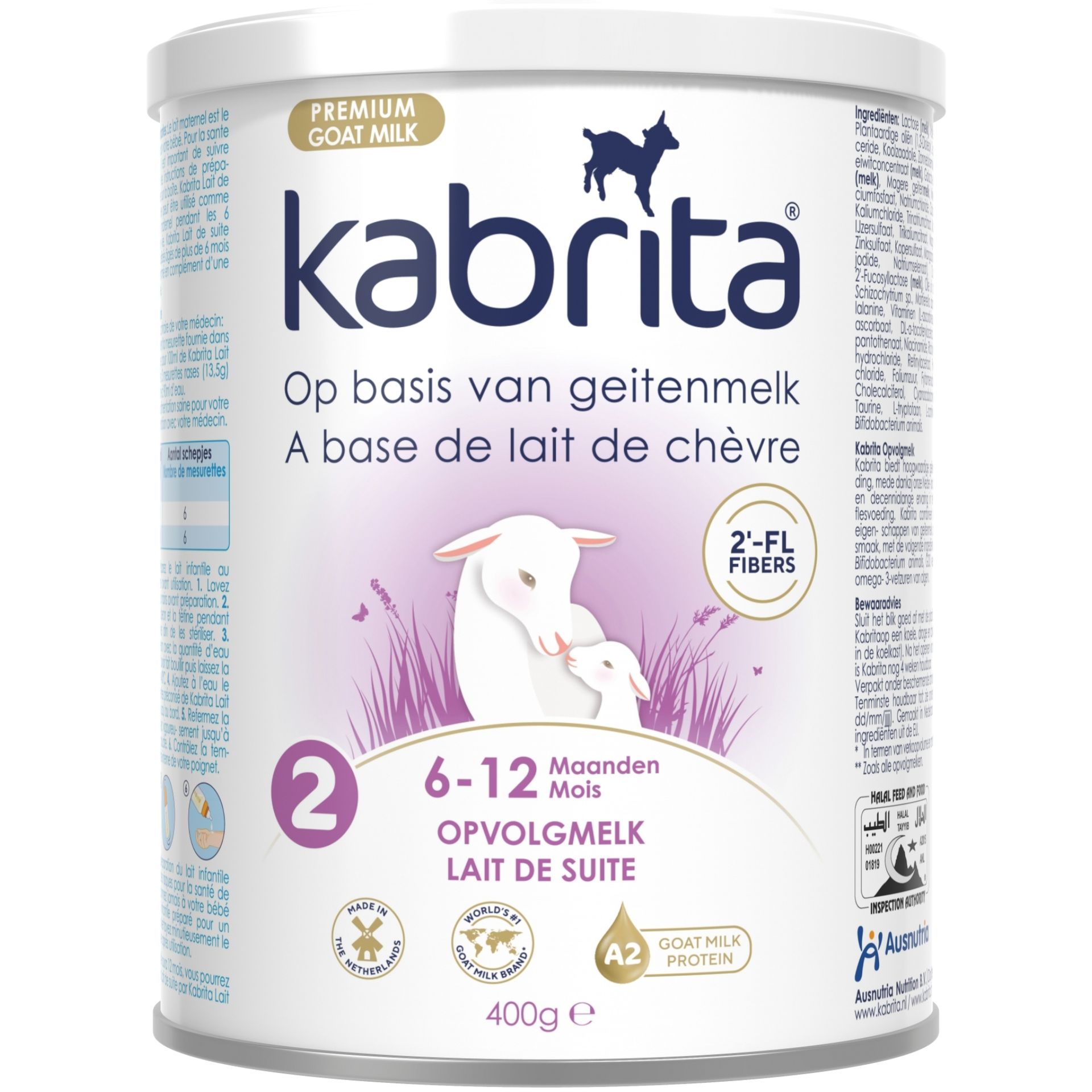 Kabrita 2, mleko następne z HMO na bazie mleka koziego, od 6 miesiąca, 400 g