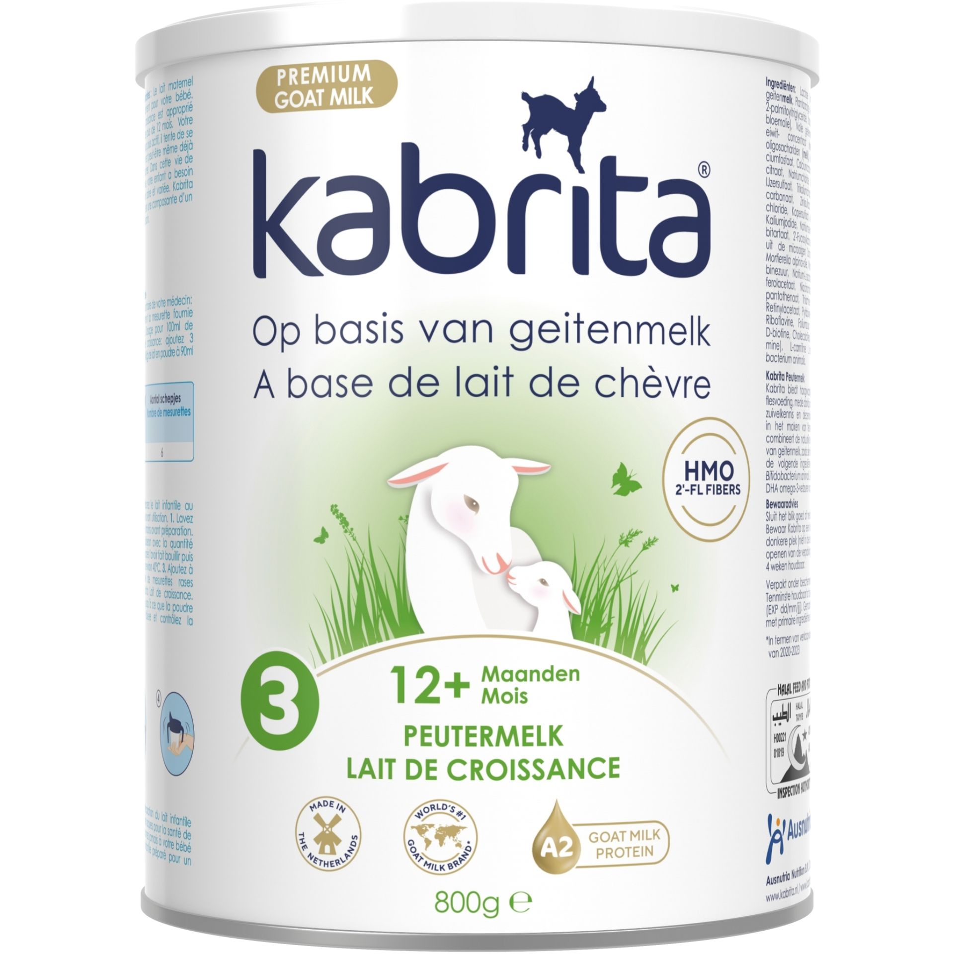 Kabrita 3, mleko dla małych dzieci z HMO na bazie mleka koziego, od 12 miesiąca, 800 g