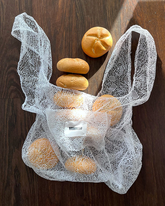 Koronkowa torba shopper NAMINESO FOLD biała przezroczysta