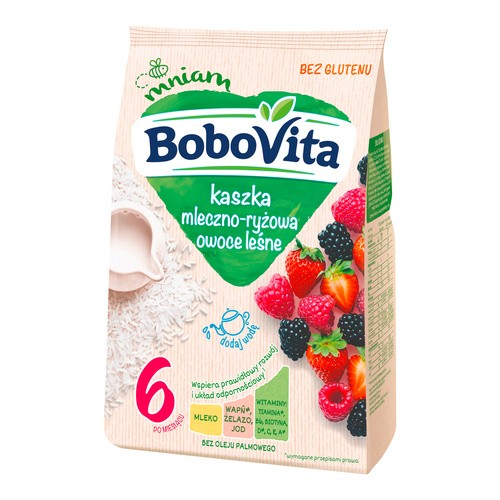 Bobovita Kaszka mleczno-ryżowa o smaku owoców leśnych