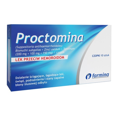 Farmina SP. Z O.O. Proctomina przeciw hemoroidom 10 czopków 3203461