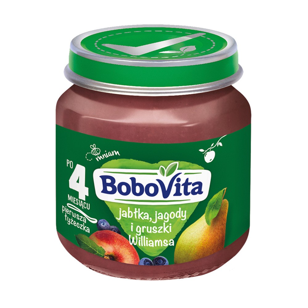 Bobovita Owoce Jabłka i jagody po 4 miesiącu 125g