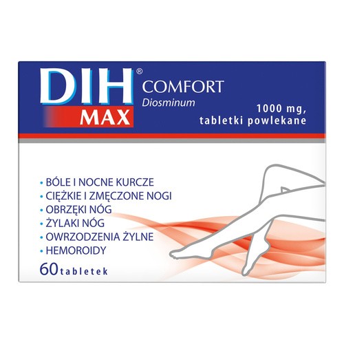 PRZEDSIĘBIORSTWO PRODUKCJI FARMACEUTYCZNEJ DIH MAX COMFORT 1000 mg 60 tabl 3074922