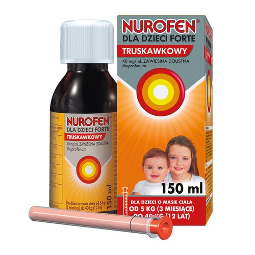 RECKITT BENC Nurofen dla dzieci forte zawiesina 40 mg/ml o smaku truskawkowym 150 ml