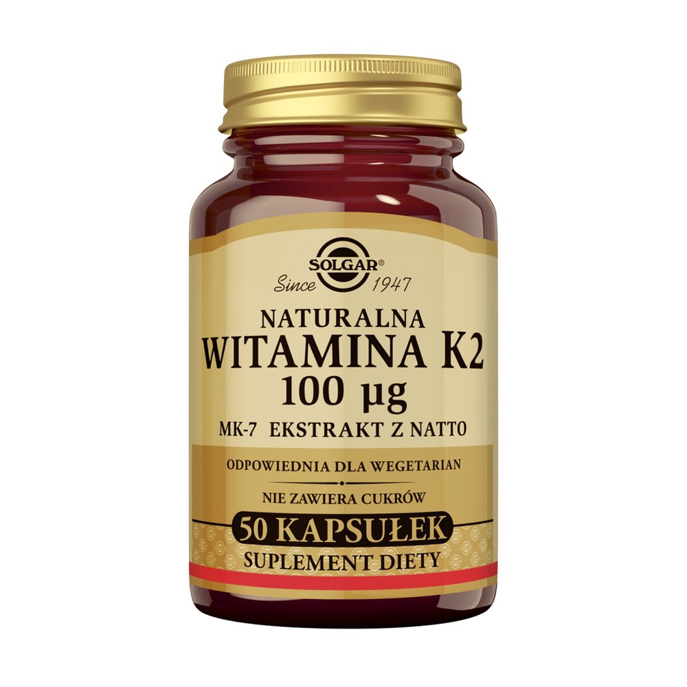 Solgar Naturalna witamina K2 100 mcg 50 kapsułek