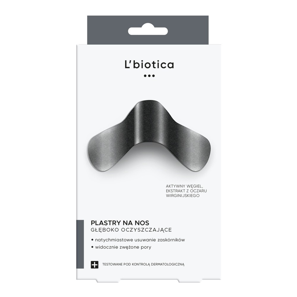 Lbiotica głęboko oczyszczające plastry na nos z węglem 3 szt. 7068442