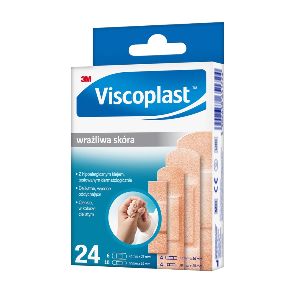 3M VISCOPLAST Viscoplast zestaw wrażliwa skóra x 24 szt 4 rozmiary)