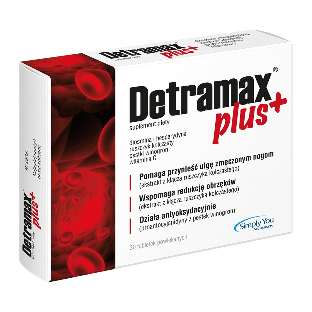 Novascon PHARMACEUTICALS SP. Z O.O. Detramax Plus 30 tabletek powlekanych