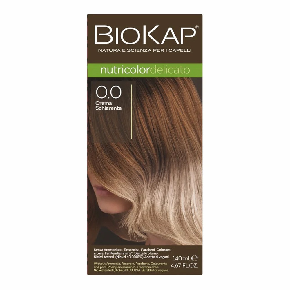 Bios Line S.P.A. BIOKAP Nutricolor Delicato, krem rozjaśniający do włosów, 0.0 140ml