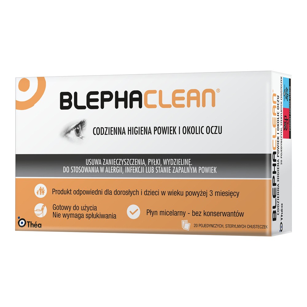 THEA POLSKA SP. Z O.O. Blephaclean sterylne chusteczki do codziennej pielęgnacji powiek 20 sztuk 7042030