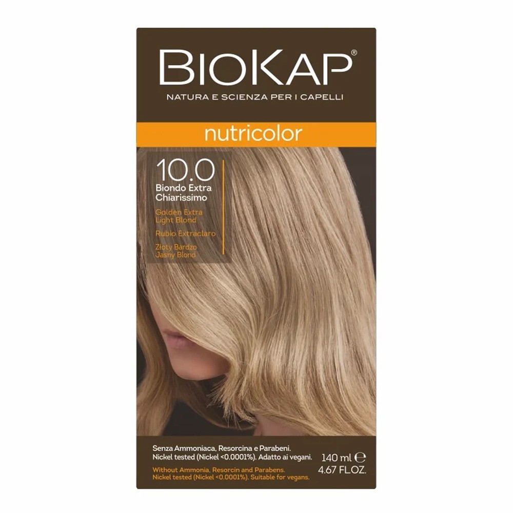 Bios Line S.P.A. BIOKAP NUTRICOLOR 10.0 Złoty bardzo jasny 140 ml