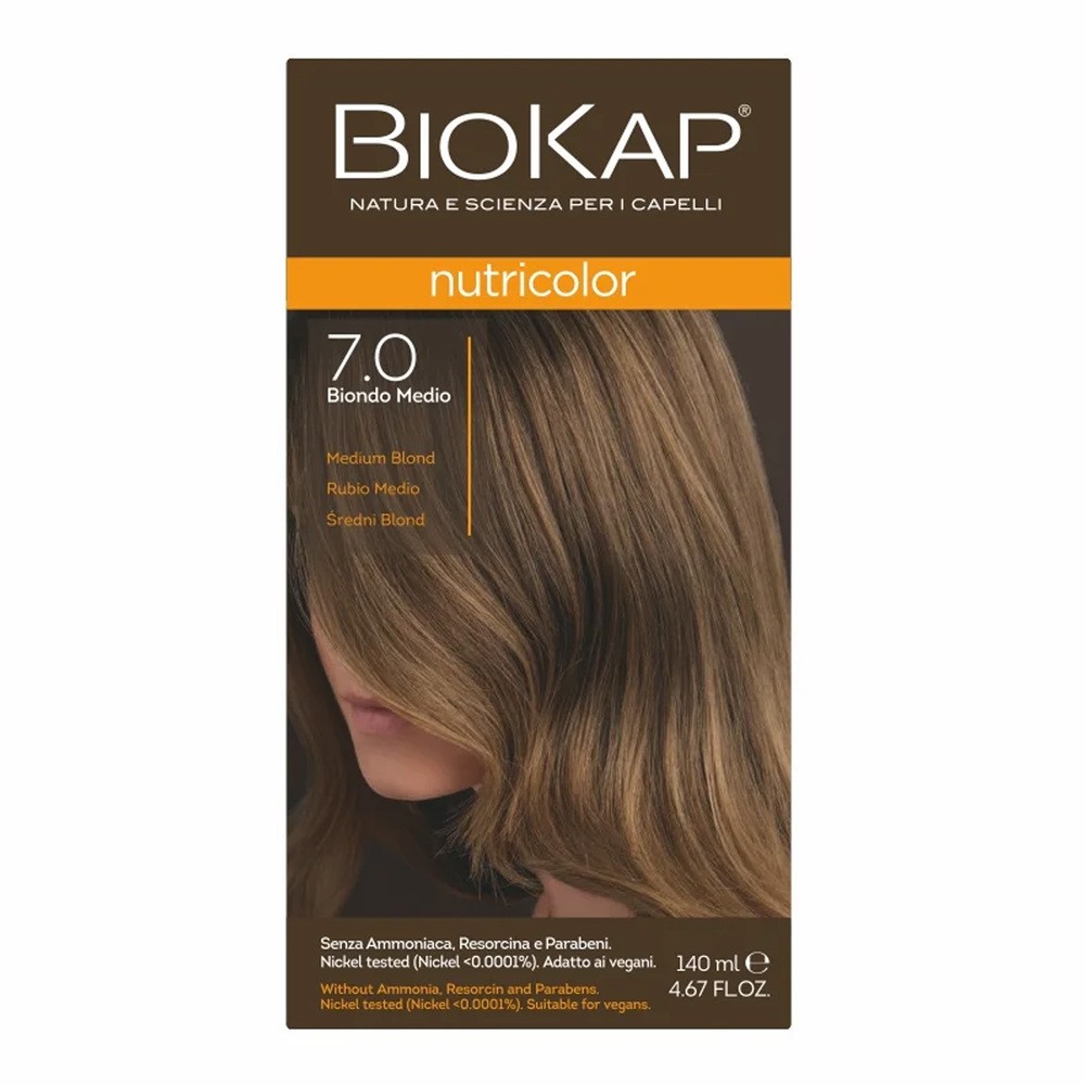 Biokap Lab Pharma Nutricolor farba do włosów 7.0 Średni Blond 140 ml 7043101