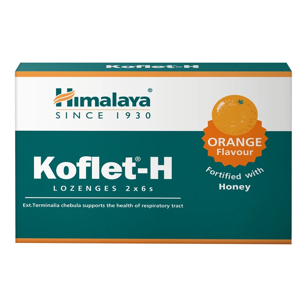 Himalaya Koflet -H Pastylki do ssania o smaku pomarańczowym, 2 x 6 sztuk Himalaya 8901138834913