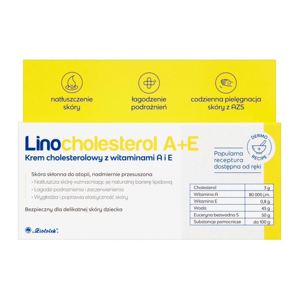 Ziołolek Linocholesterol Krem cholesterolowy z wiataminą A + E, 50 g NN-KLM-A050-005