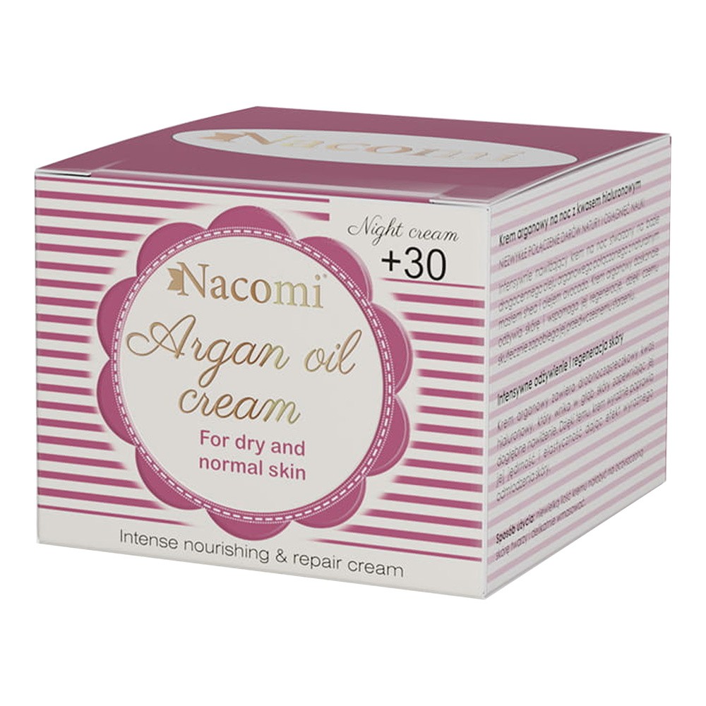 Nacomi Argan Oil Cream Arganowy krem na noc z kwasem hialuronowym 30+ 50ml 0000058816