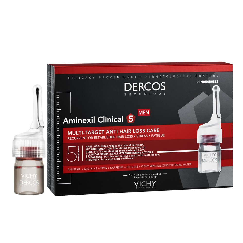 Vichy Dercos Aminexil Clinical 5 kuracja przeciw wypadaniu włosów dla mężczyzn 21 ampułek