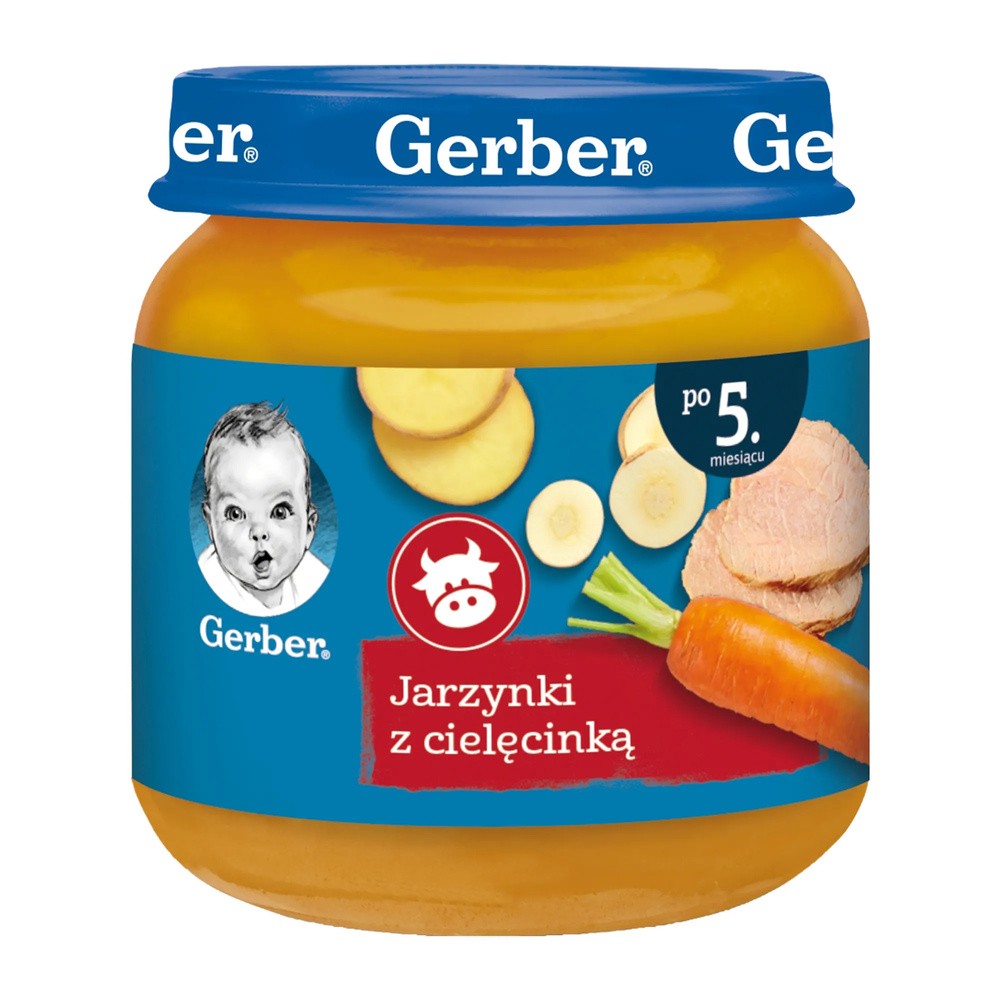 Gerber Smakowite jarzynki z cielęcinką po 5 miesiącu - 125 g