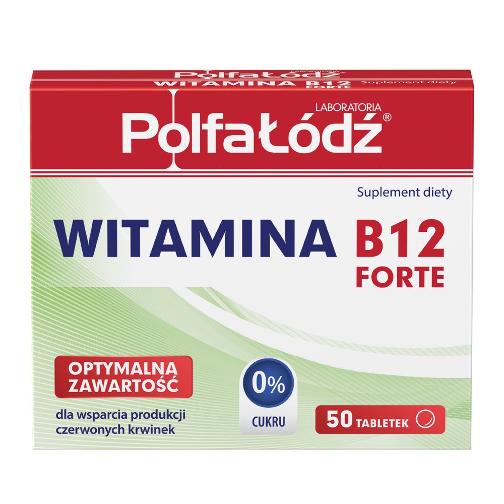 Polfa ŁÓDŹ Vitaminum B12 Forte 10 mcg x 50 tabl Łódź